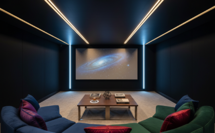 black ceiling gaming room
