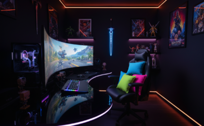 black walls for gaming room