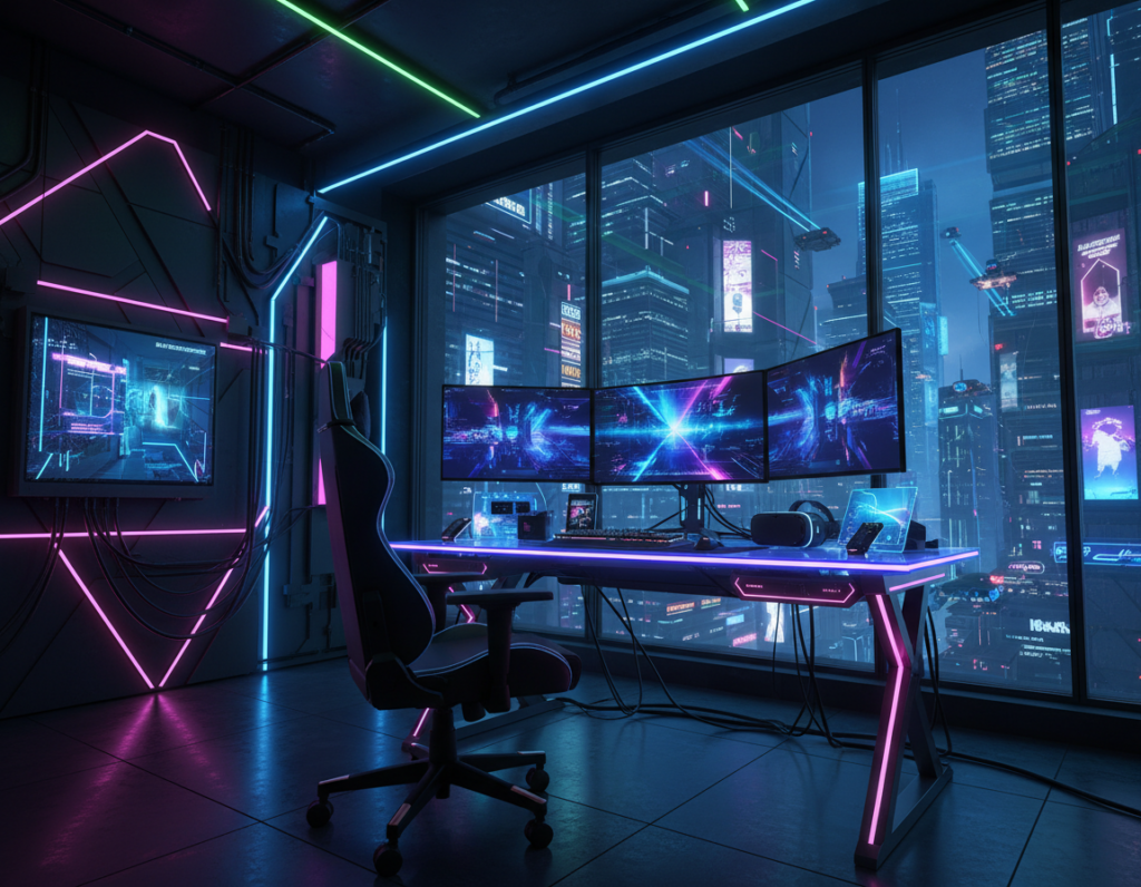RGB Setups Inspired by Cyberpunk Interiors and Futuristic Spaces