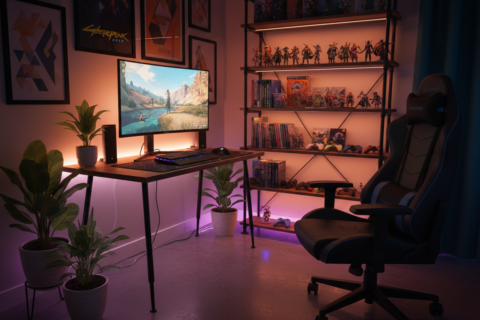 gaming room corner decor